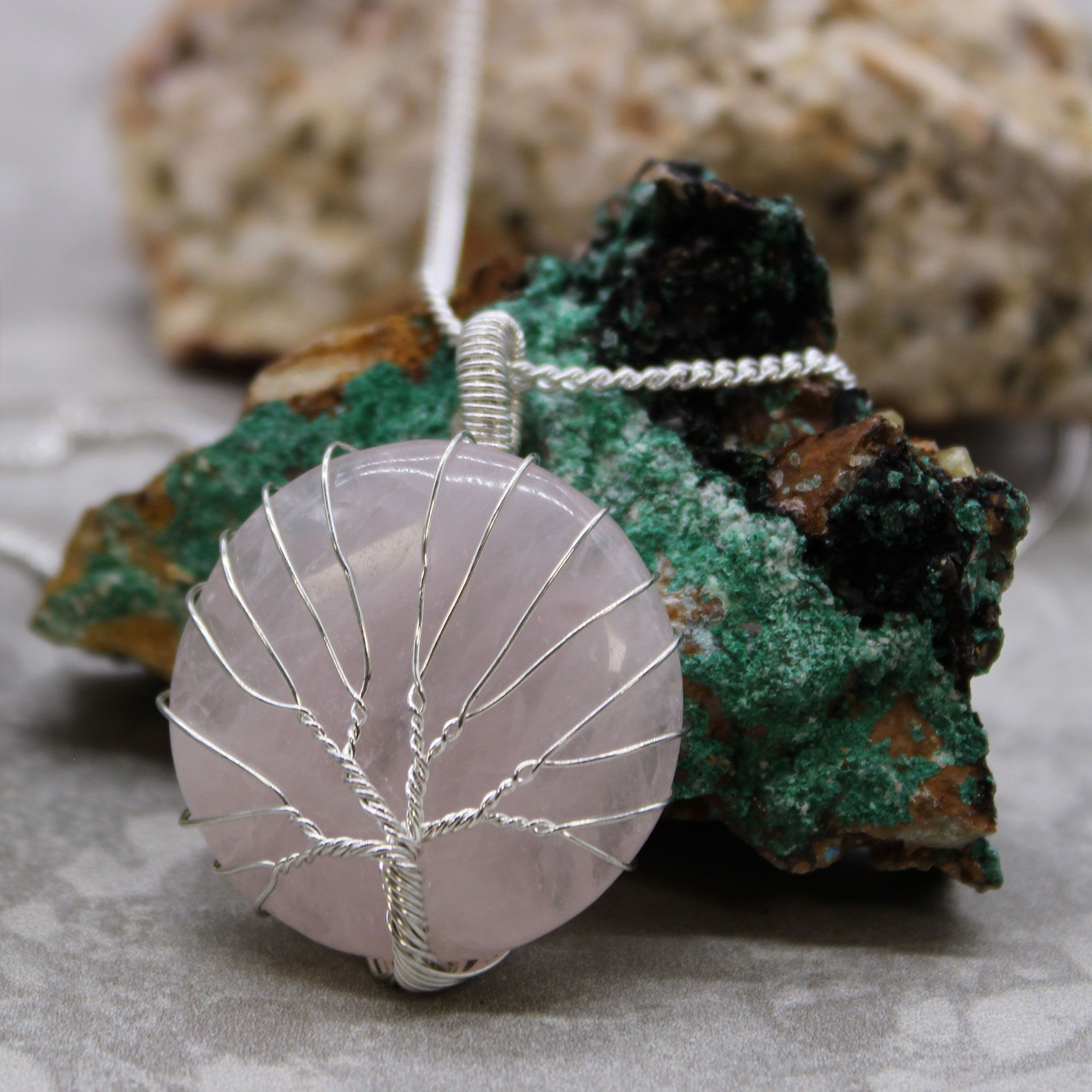 Collar Árbol de la Vida - Cuarzo Rosa - Imagen 3