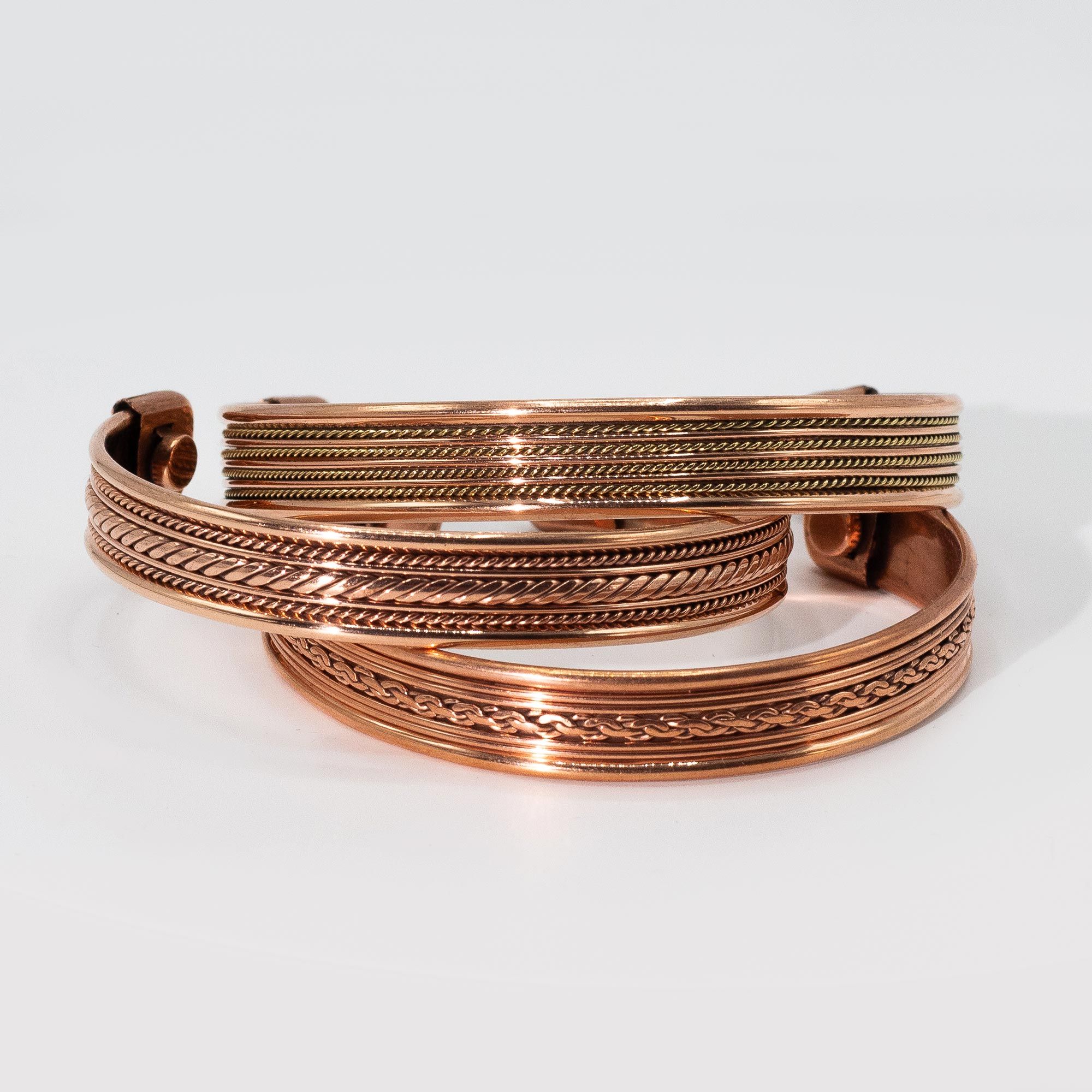 Pulseras con diseño de bandas de cobre e imanes (surtidas) - Imagen 5