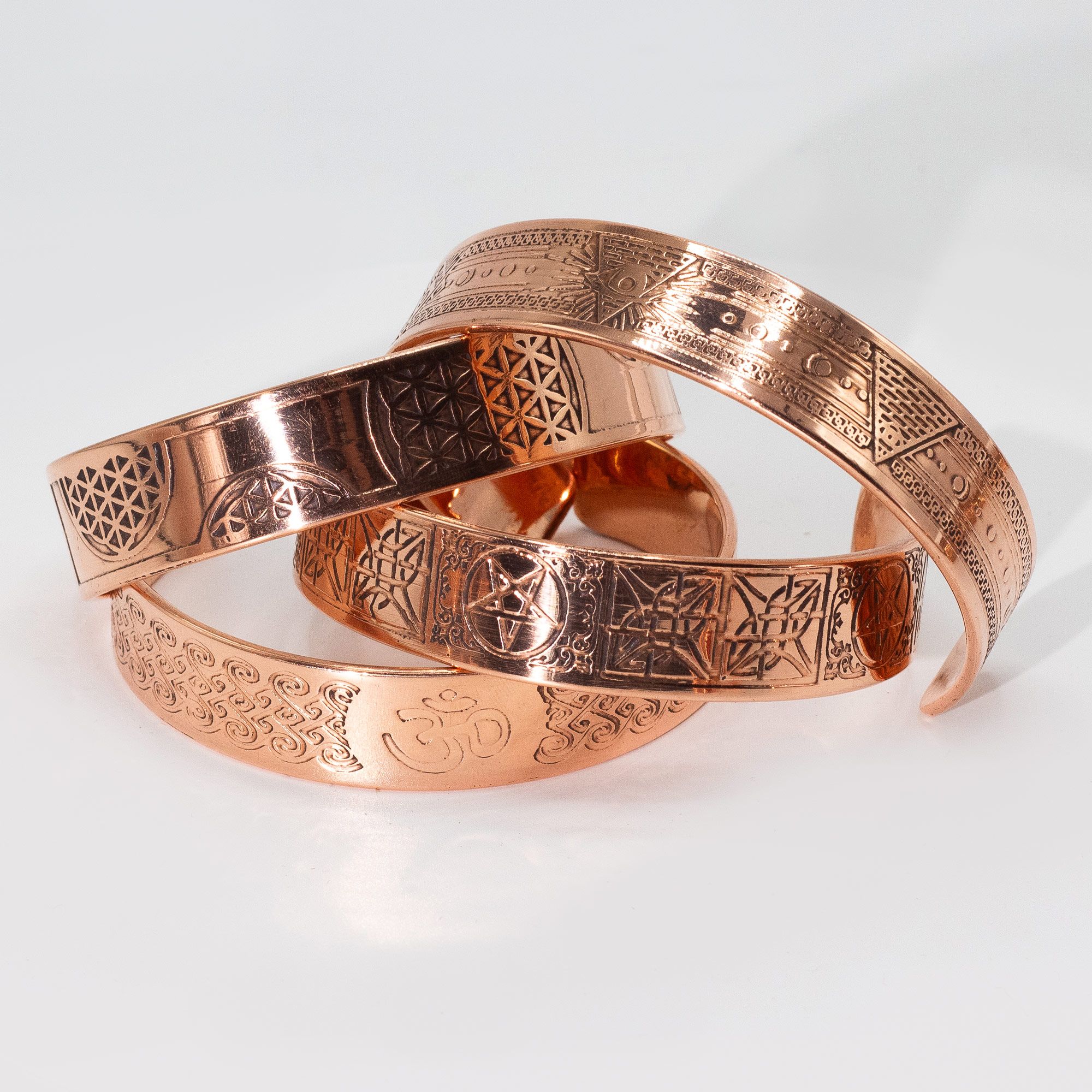 Pulseras de Cobre Macizo con Grabados de Afirmaciones (surtidas) - Imagen 3