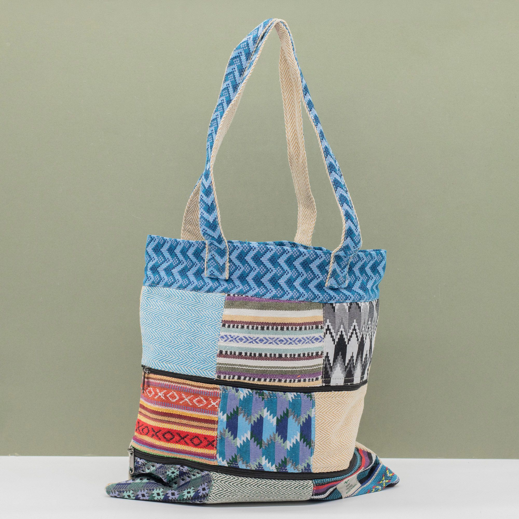 Bolso Tote Patchwork de Katmandú - Diseño Dhaka (37x38 cm) - Imagen 4