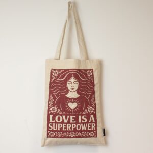 Nomad Sari Iconic Toni Tote Bag - El amor es un superpoder - Natural 10oz