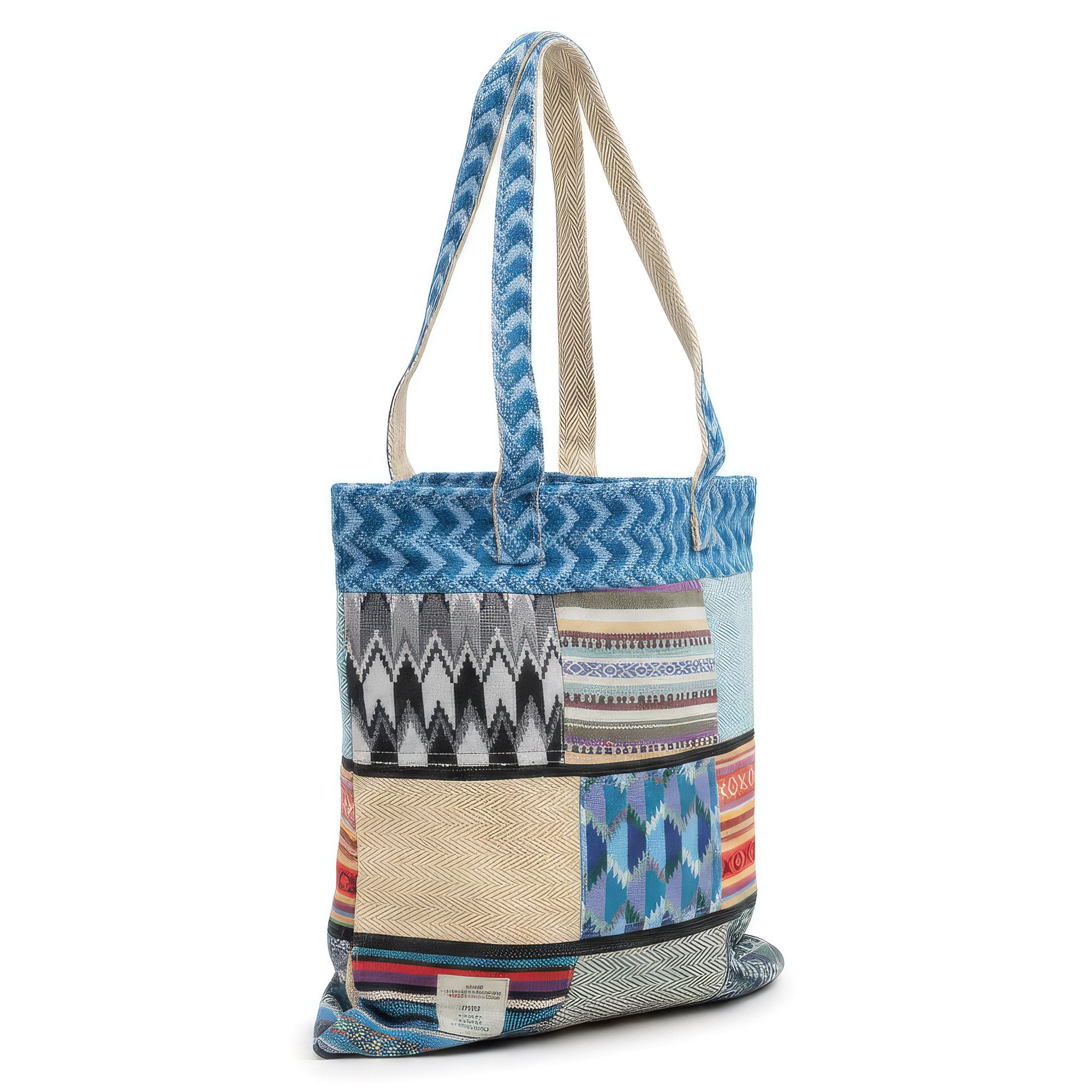 Bolso Tote Patchwork de Katmandú - Diseño Dhaka (37x38 cm) - Imagen 2