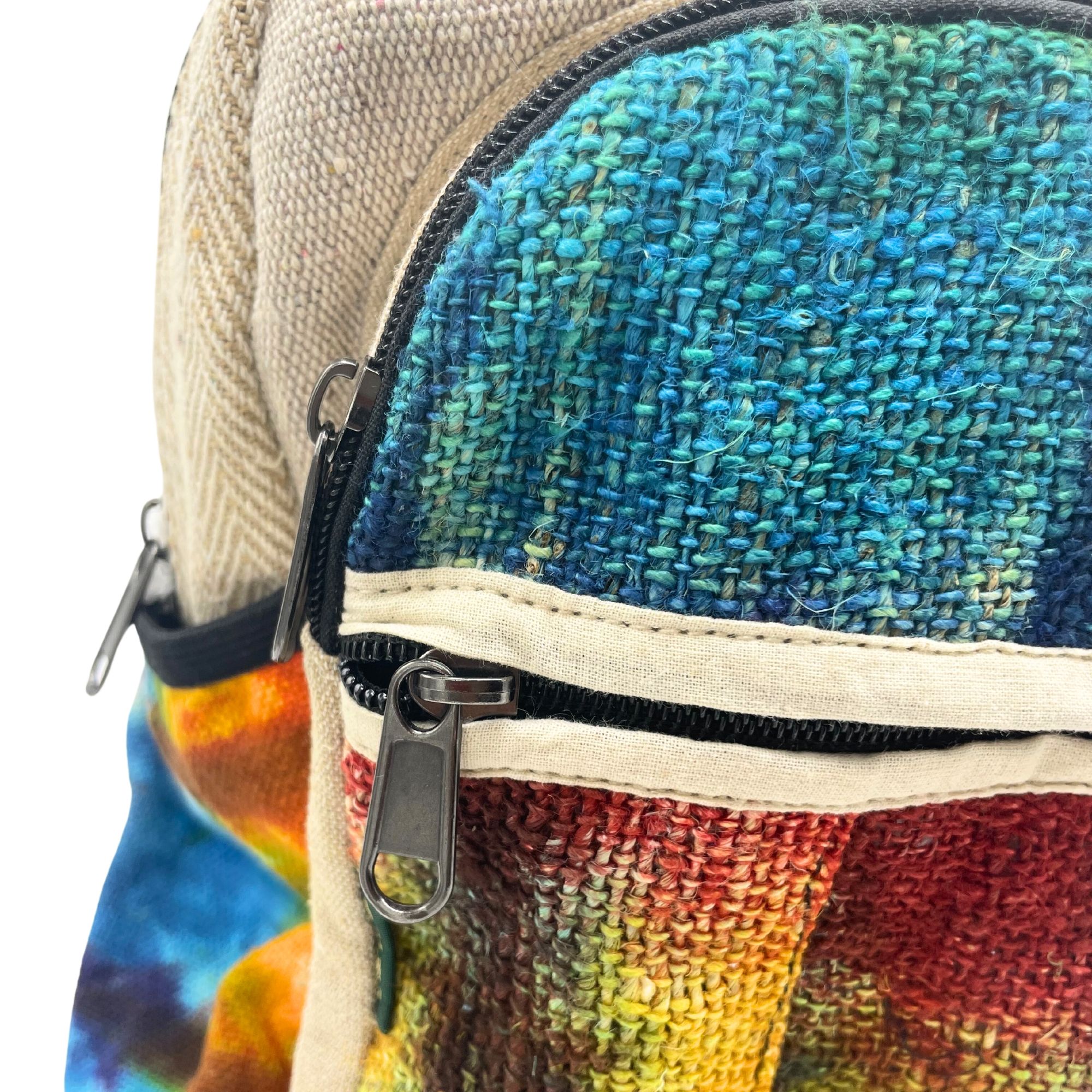 Mochila mediana de cáñamo Tiedye sin estampado - Imagen 3