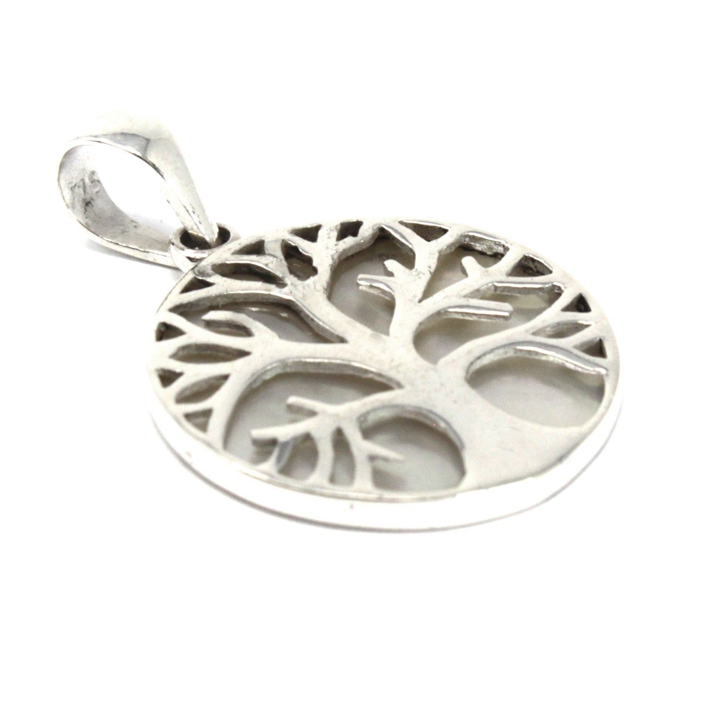 Colgante de Plata Árbol de la Vida 22mm - Madre Perla - Imagen 4