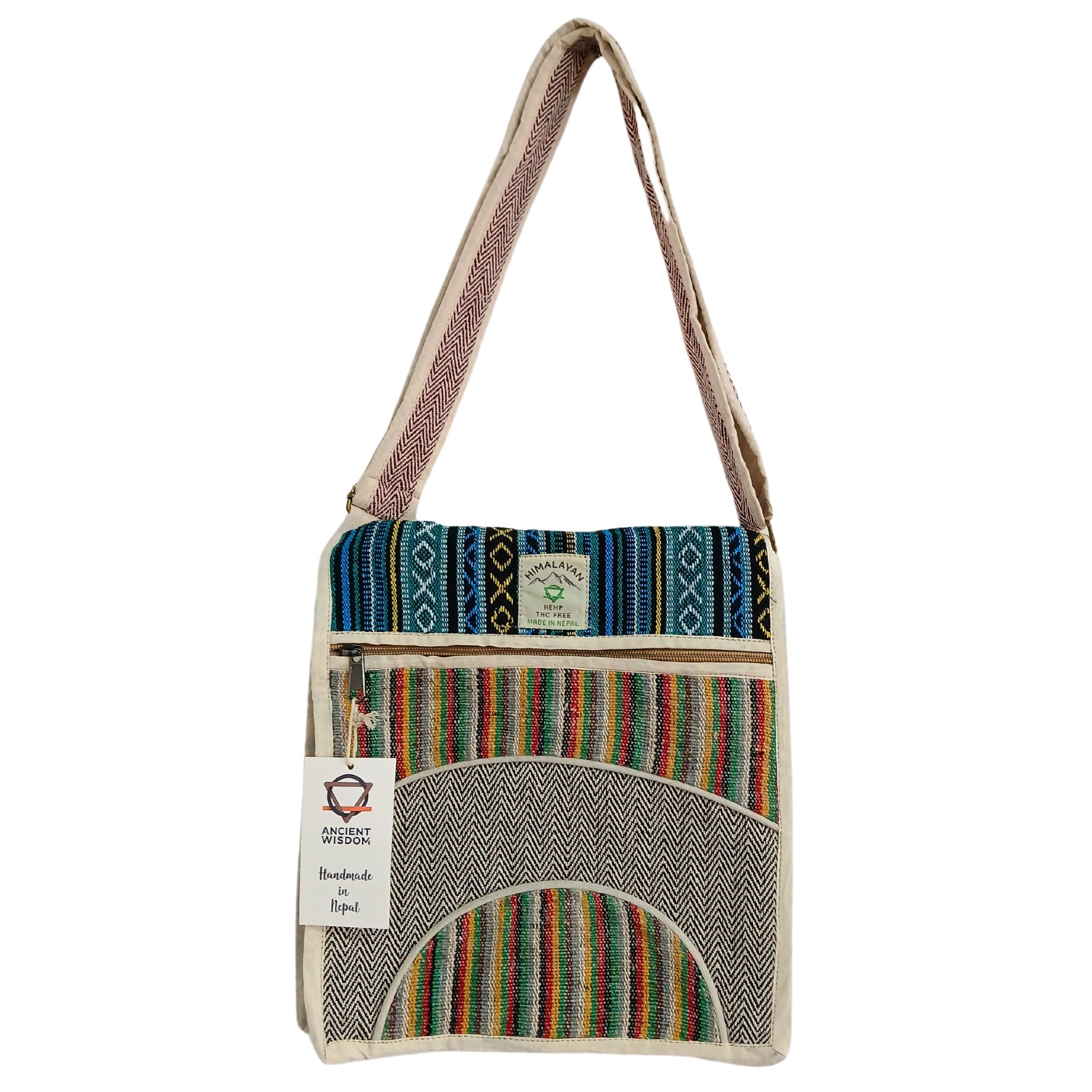 Bolso Mensajero de Cáñamo para Laptop - Curvas - Imagen 5