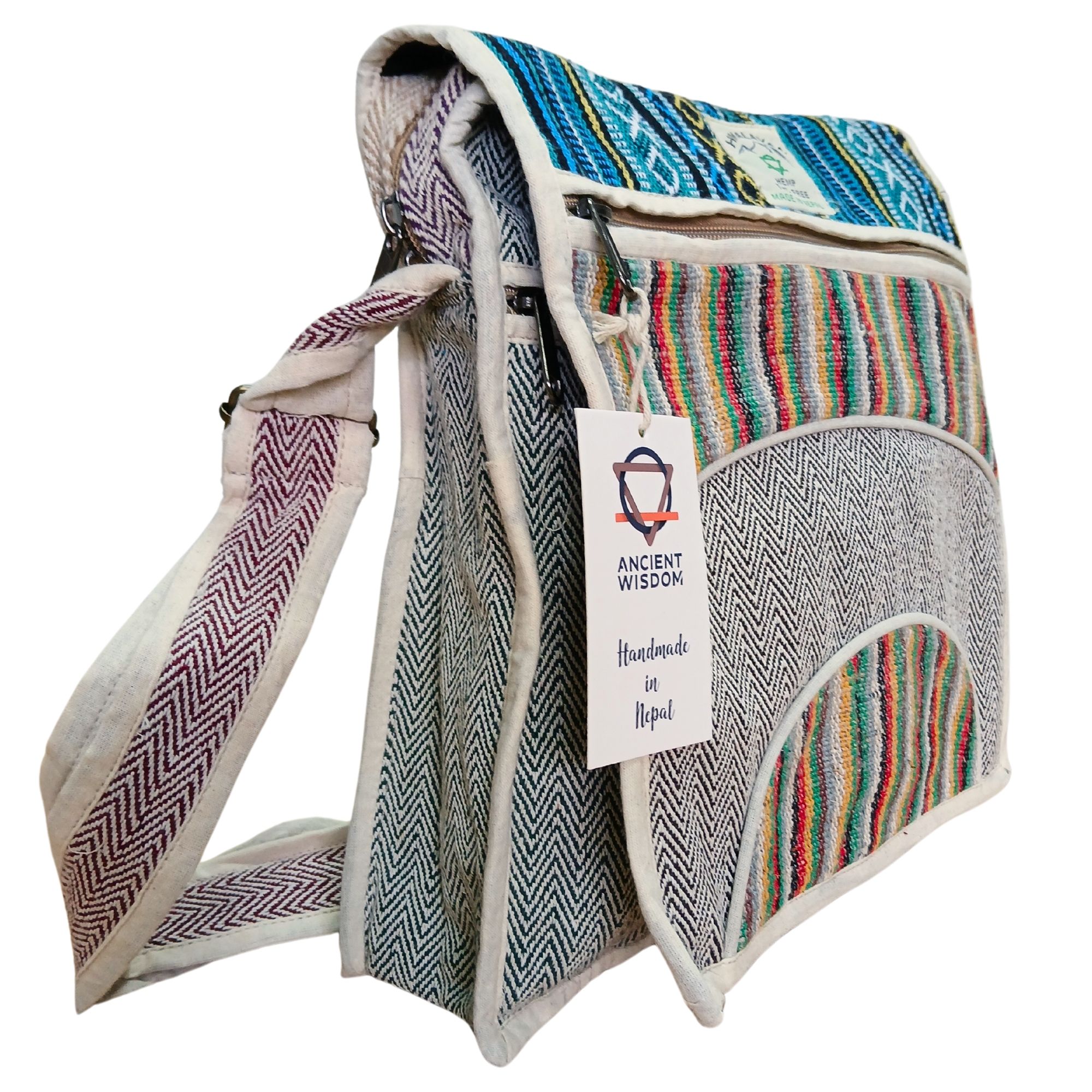Bolso Mensajero de Cáñamo para Laptop - Curvas - Imagen 2