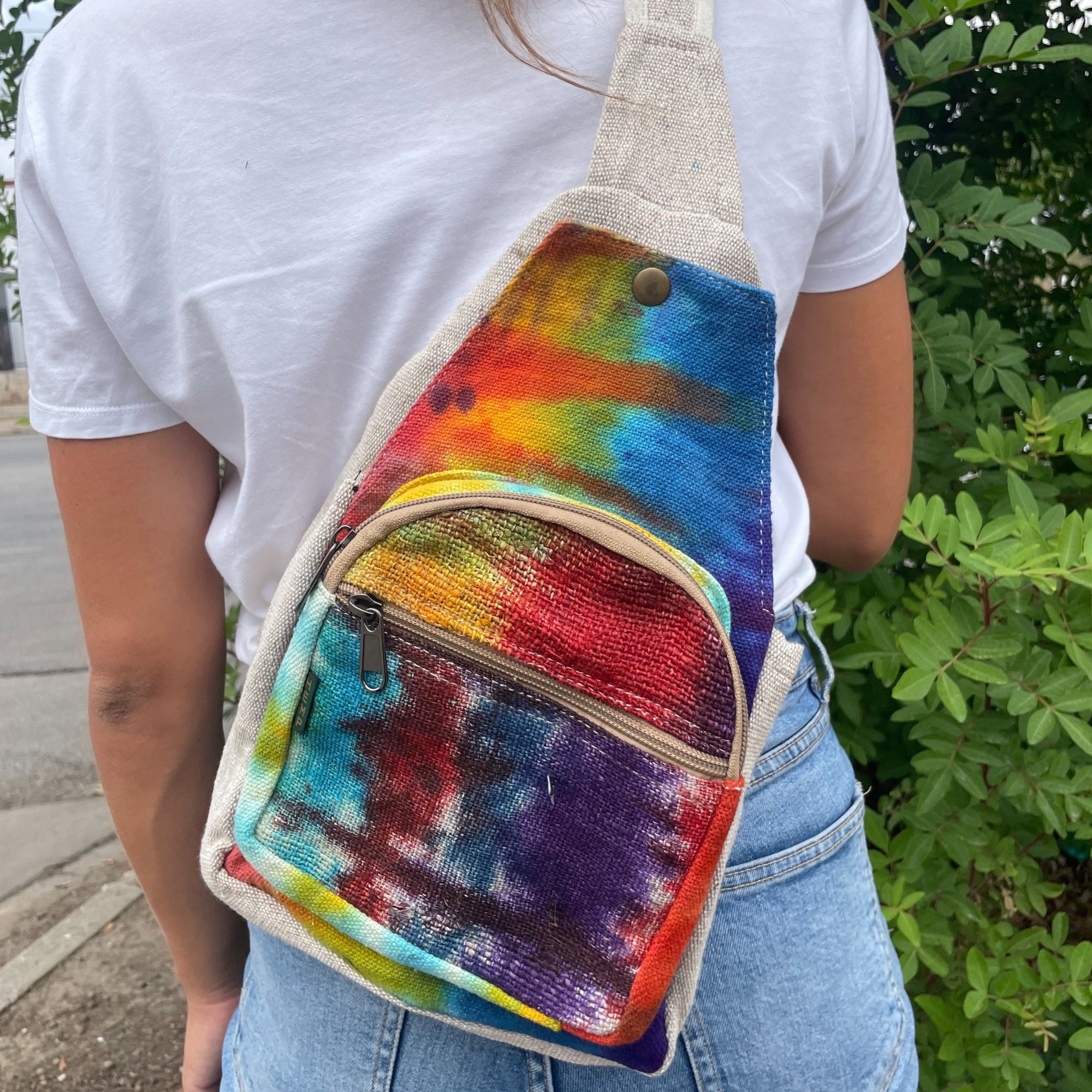 Bolso bandolera de cáñamo Tiedye - Imagen 6
