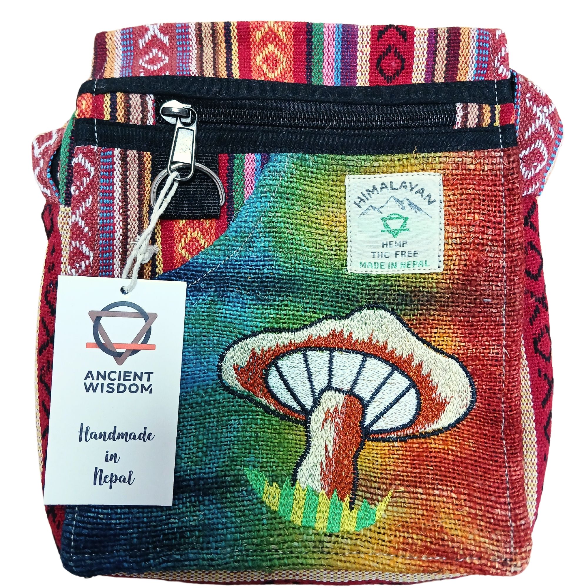 Bolso de Fiesta con Bordado de Cáñamo - Hongos Naranjas - Imagen 3