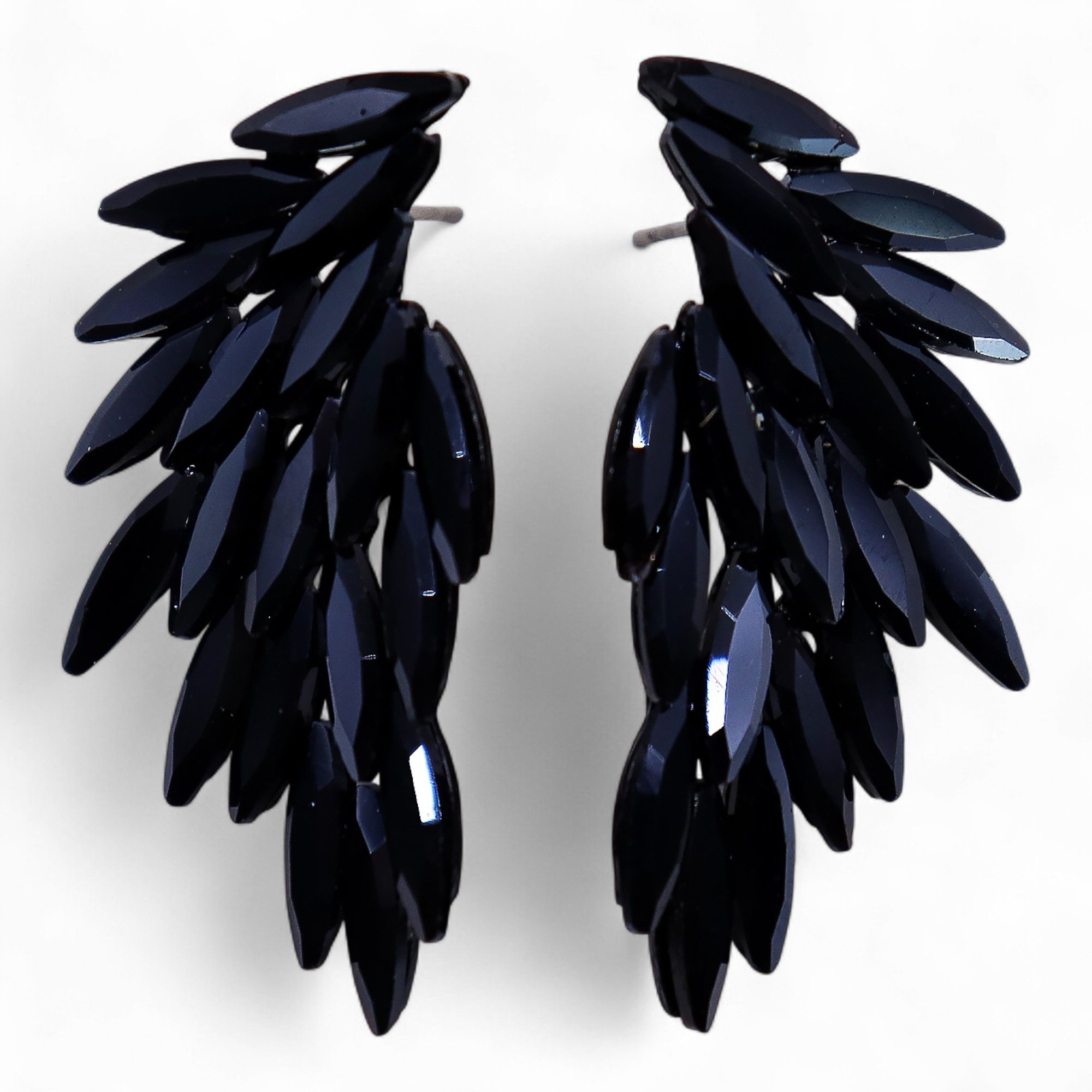 Pendientes de Cristal Vintage - Alas de ángel - Negro Azabache - Imagen 7