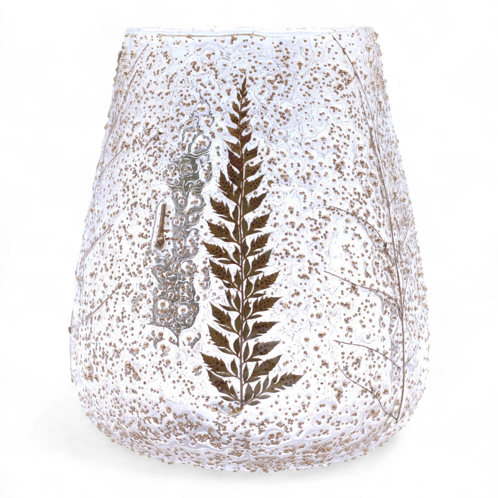 Portavelas de Vidrio floral natural - Cuenco grande - Pino (15x12cm) - Imagen 7