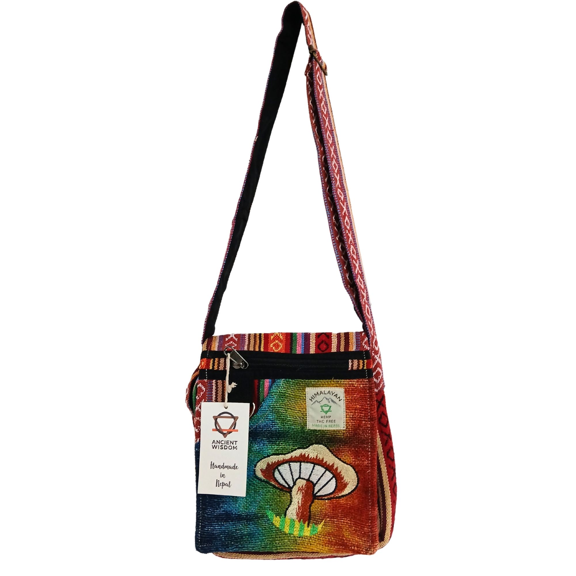 Bolso de Fiesta con Bordado de Cáñamo - Hongos Naranjas - Imagen 4