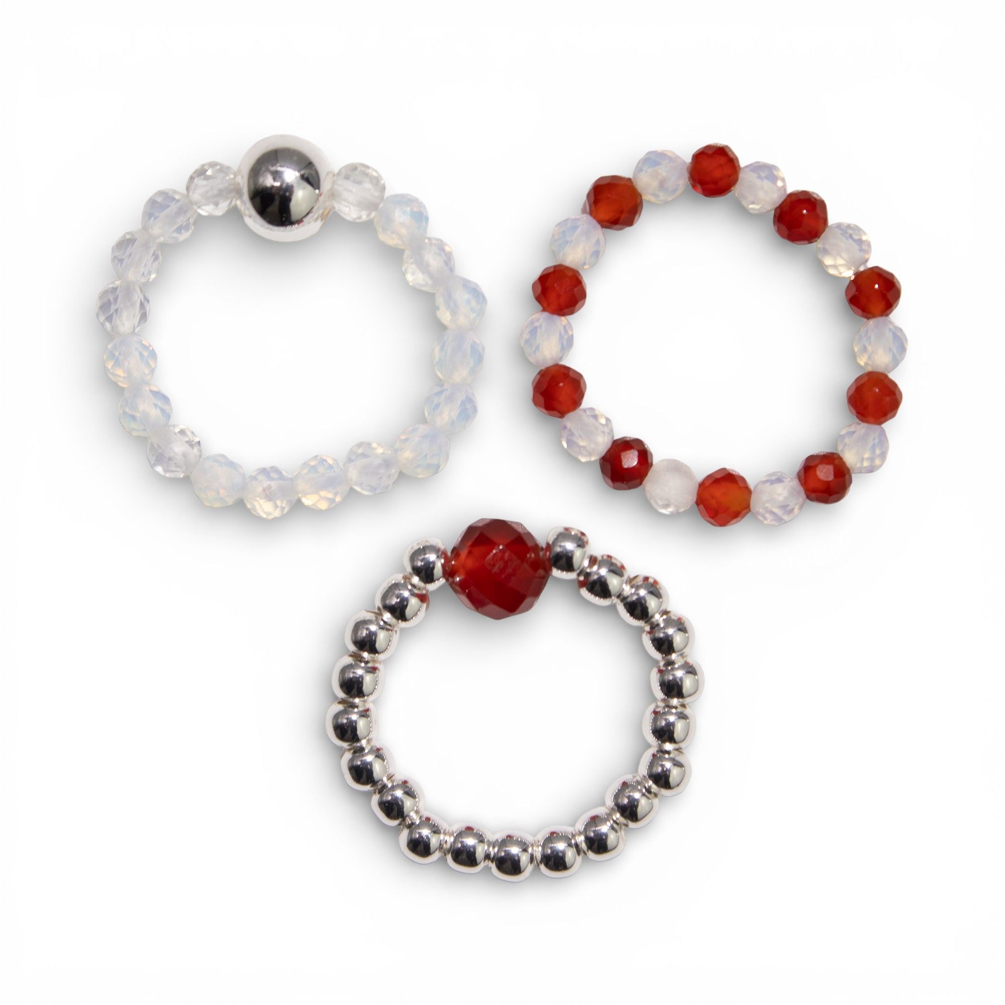Conjunto de anillos de gema de ninfa - Luna de sangre - Imagen 9