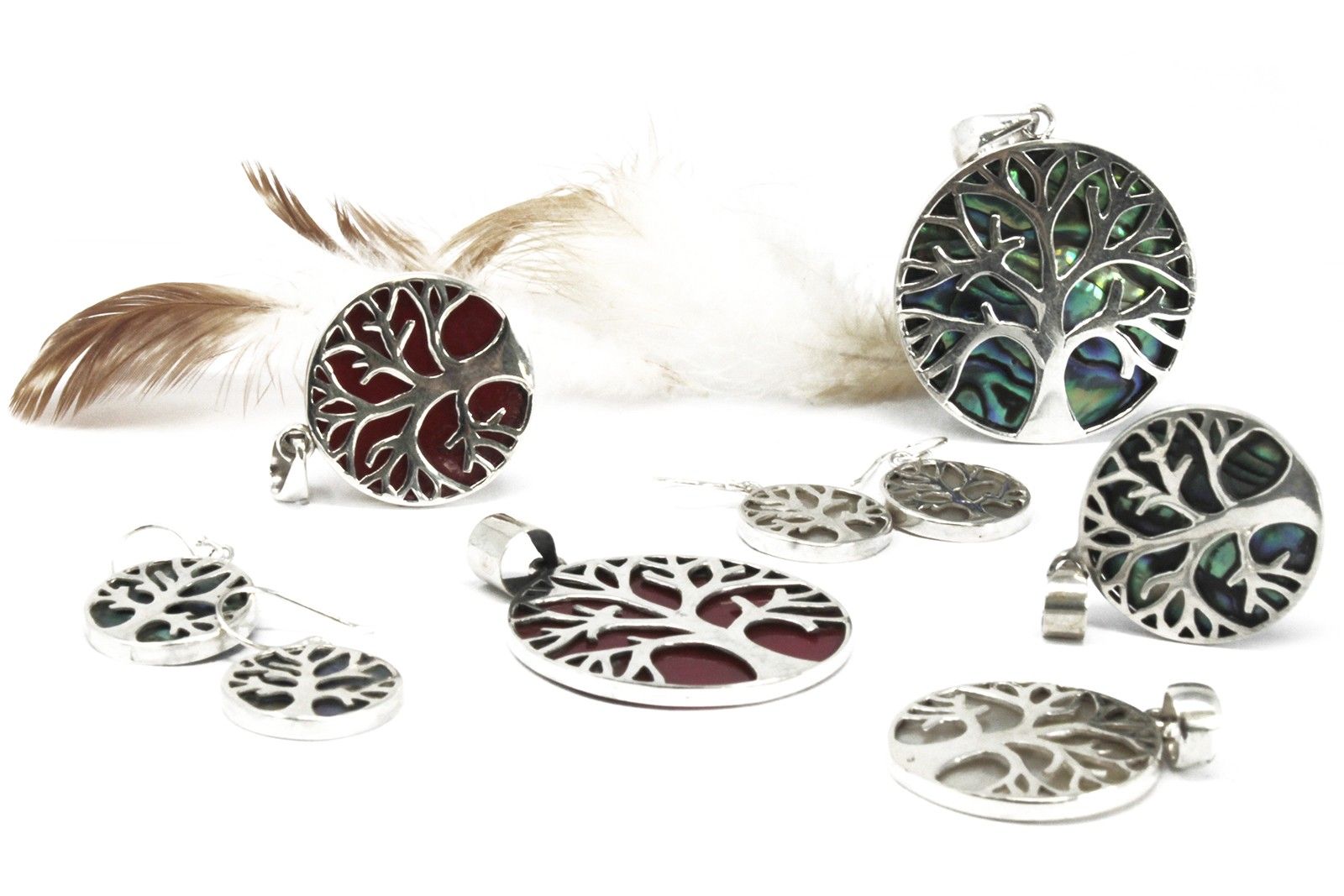 Pendientes Plata de Árbol de la Vida 15mm - Efecto Coral - Imagen 5