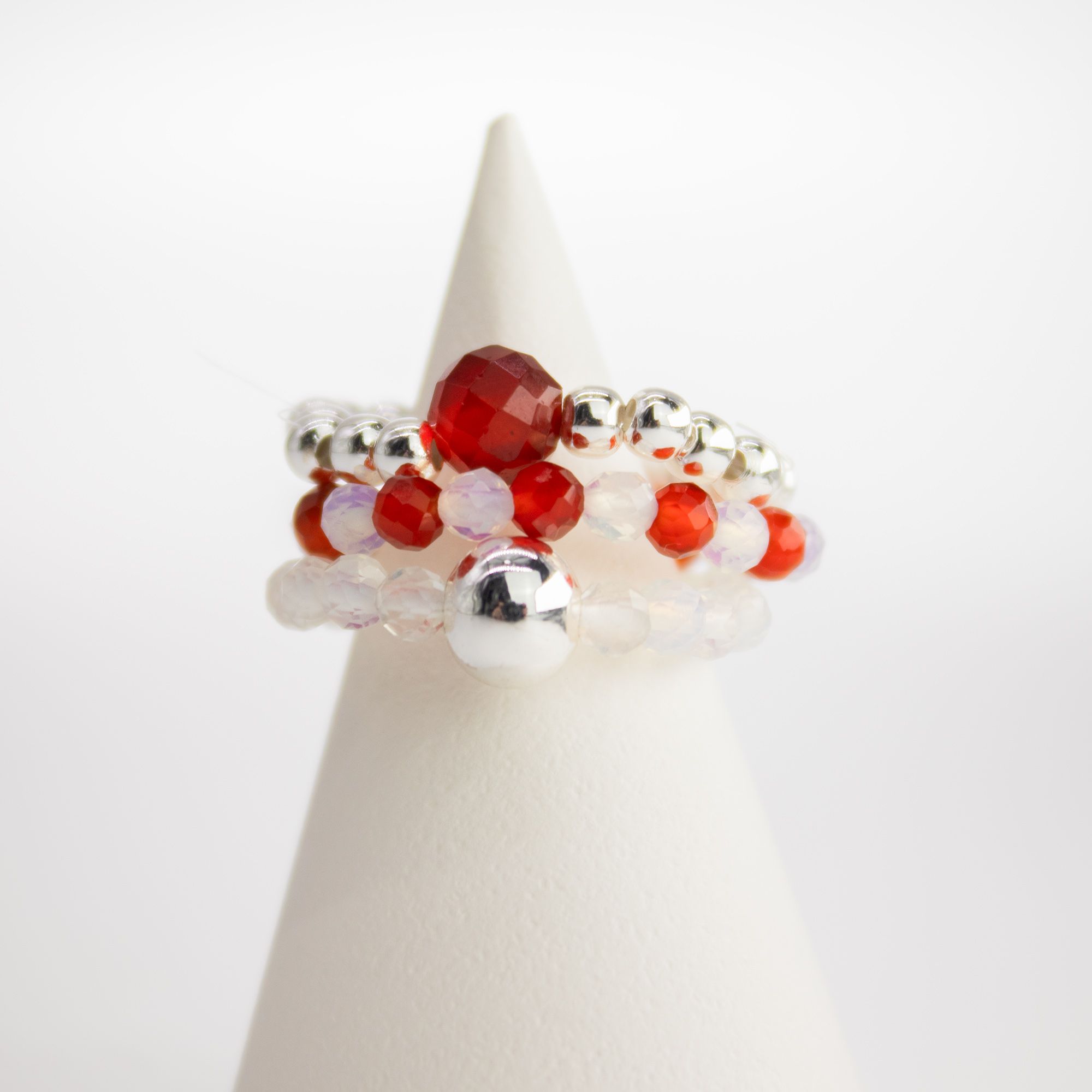 Conjunto de anillos de gema de ninfa - Luna de sangre - Imagen 4