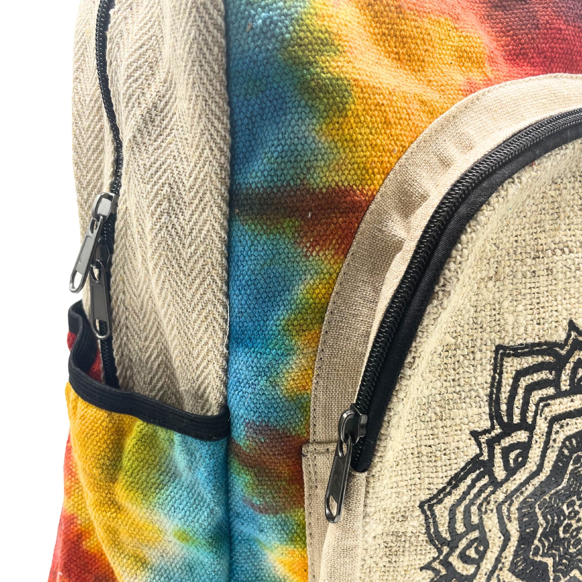 Mochila grande de cáñamo Tiedye - Mandala - Imagen 3