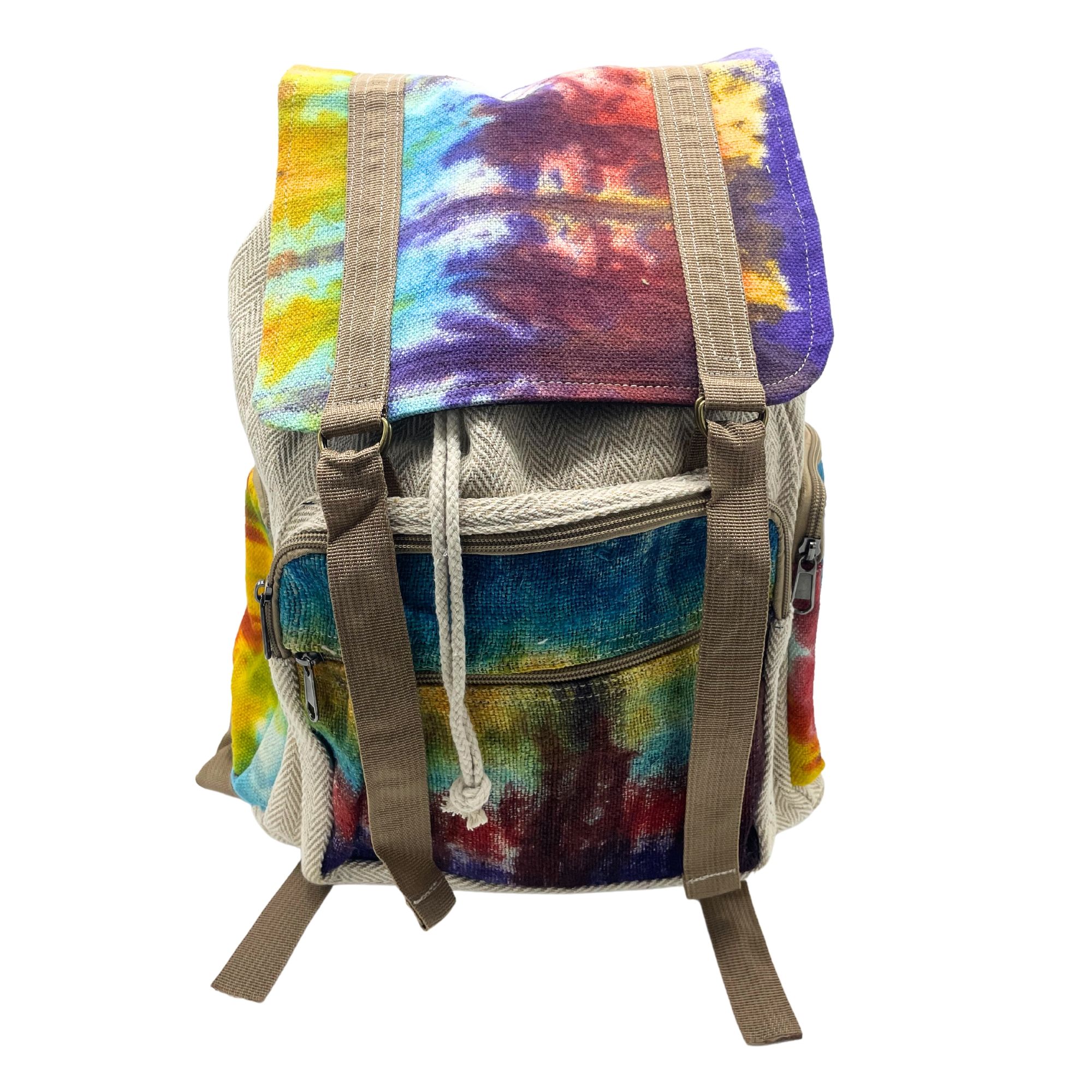 Mochila cuadrada grande de cáñamo Tiedye - Imagen 5