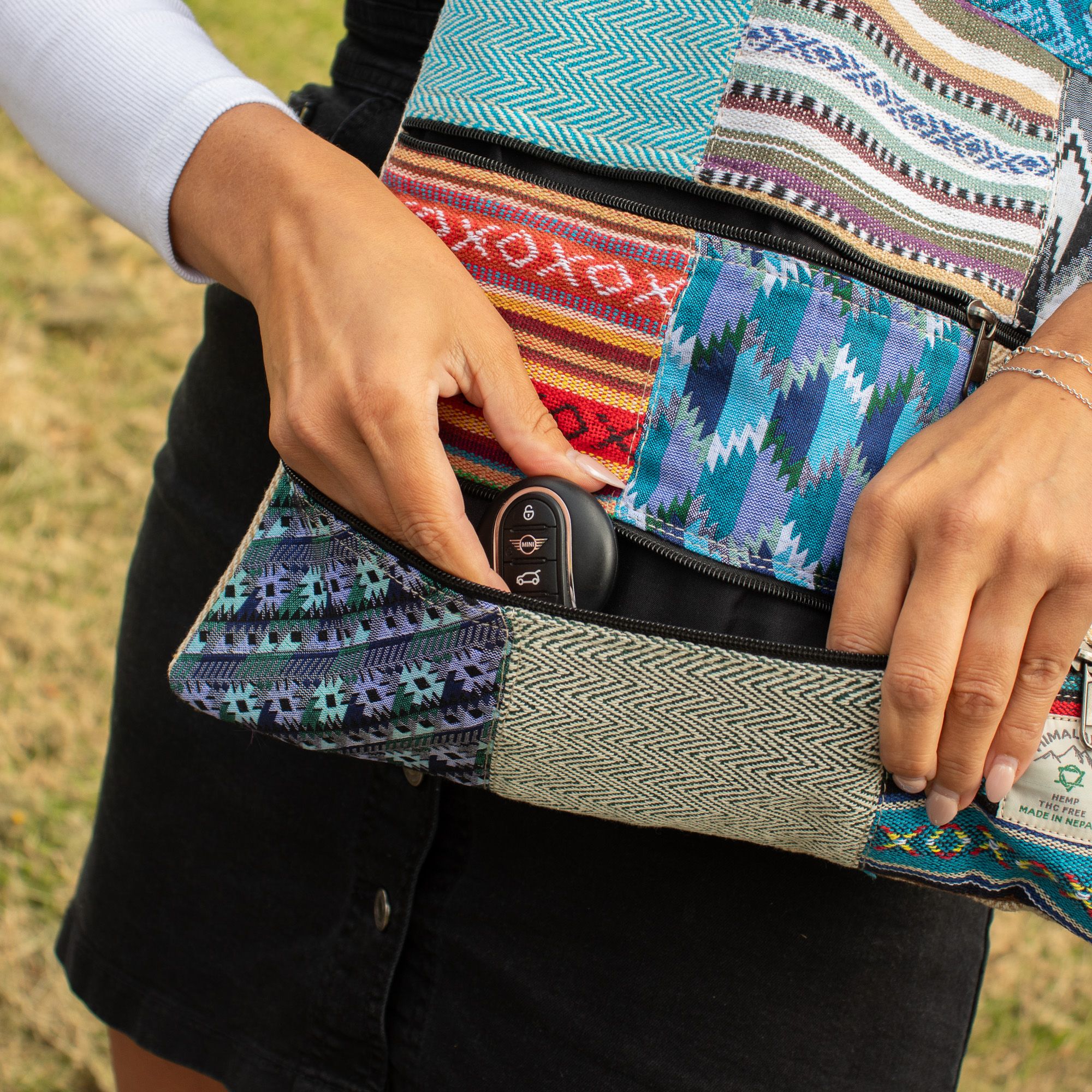 Bolso Tote Patchwork de Katmandú - Diseño Dhaka (37x38 cm) - Imagen 8