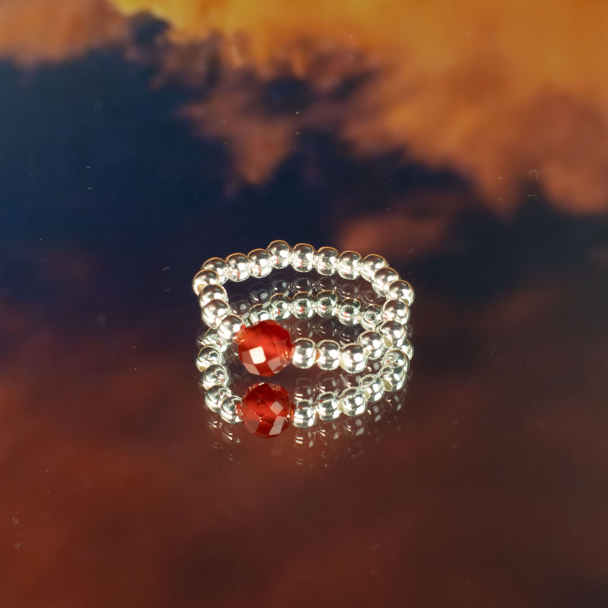 Conjunto de anillos de gema de ninfa - Luna de sangre - Imagen 6