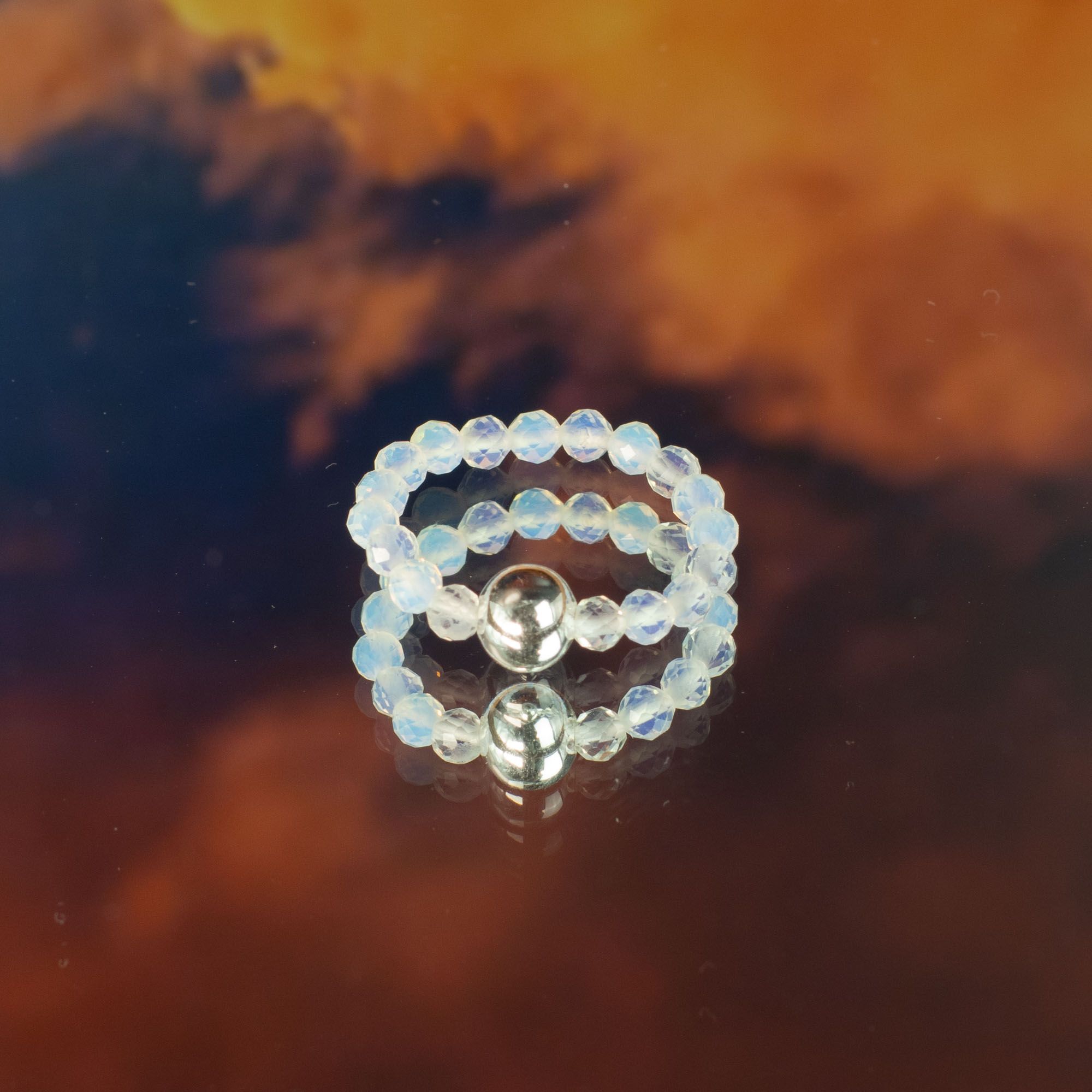 Conjunto de anillos de gema de ninfa - Luna de sangre - Imagen 7
