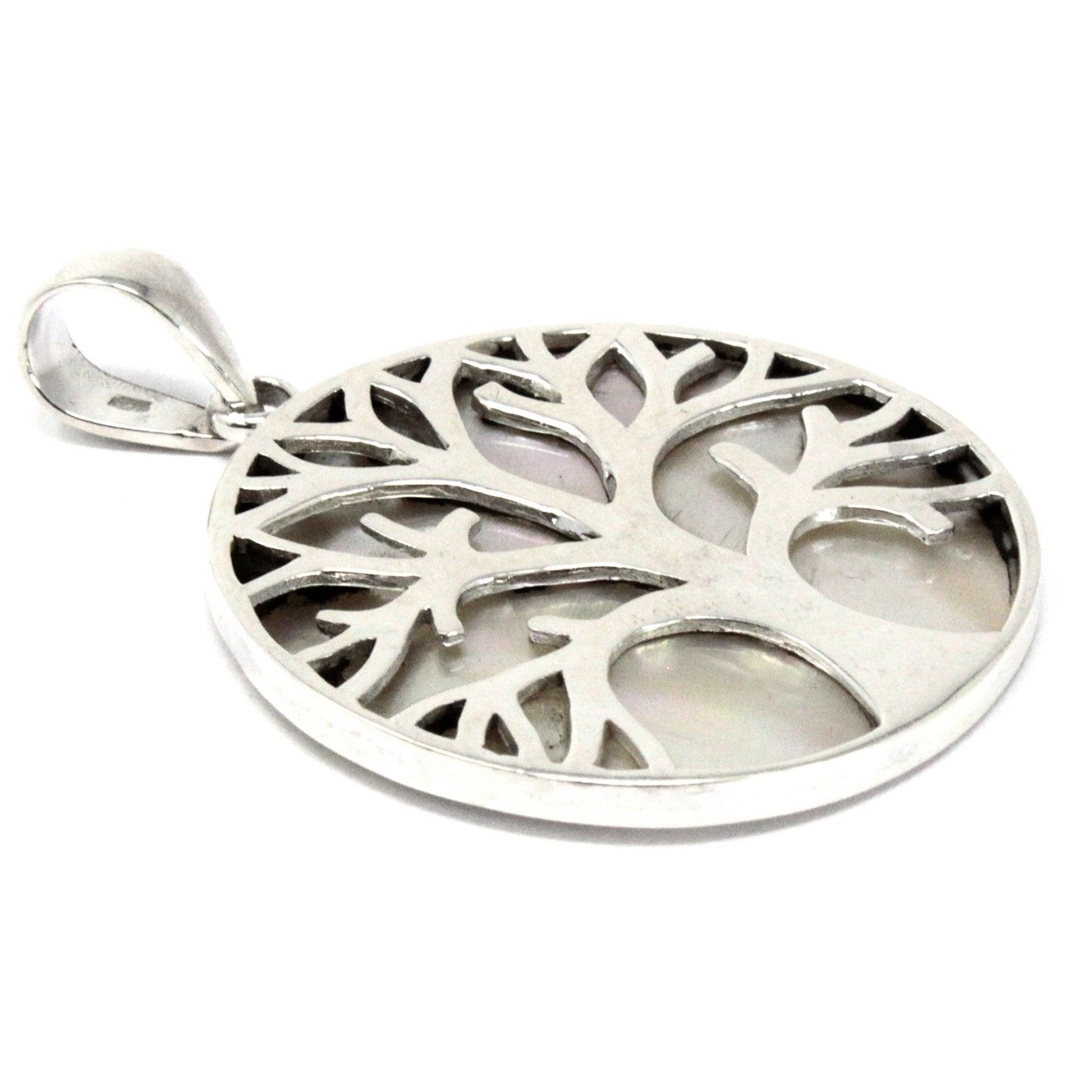 Colgante de Plata Árbol de la Vida 30mm - Madre Perla - Imagen 3