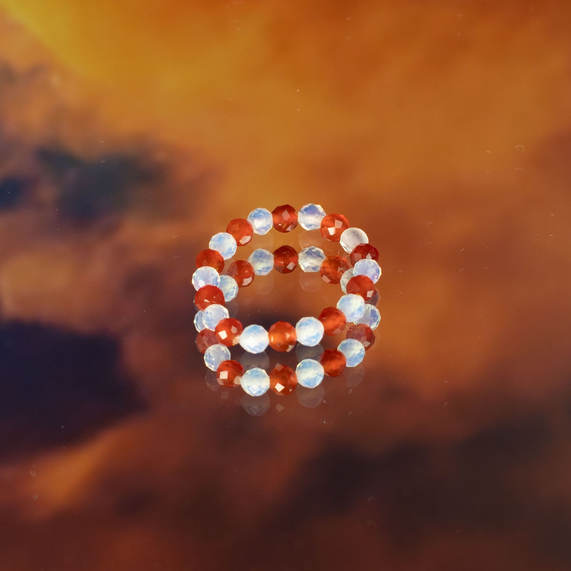 Conjunto de anillos de gema de ninfa - Luna de sangre - Imagen 8