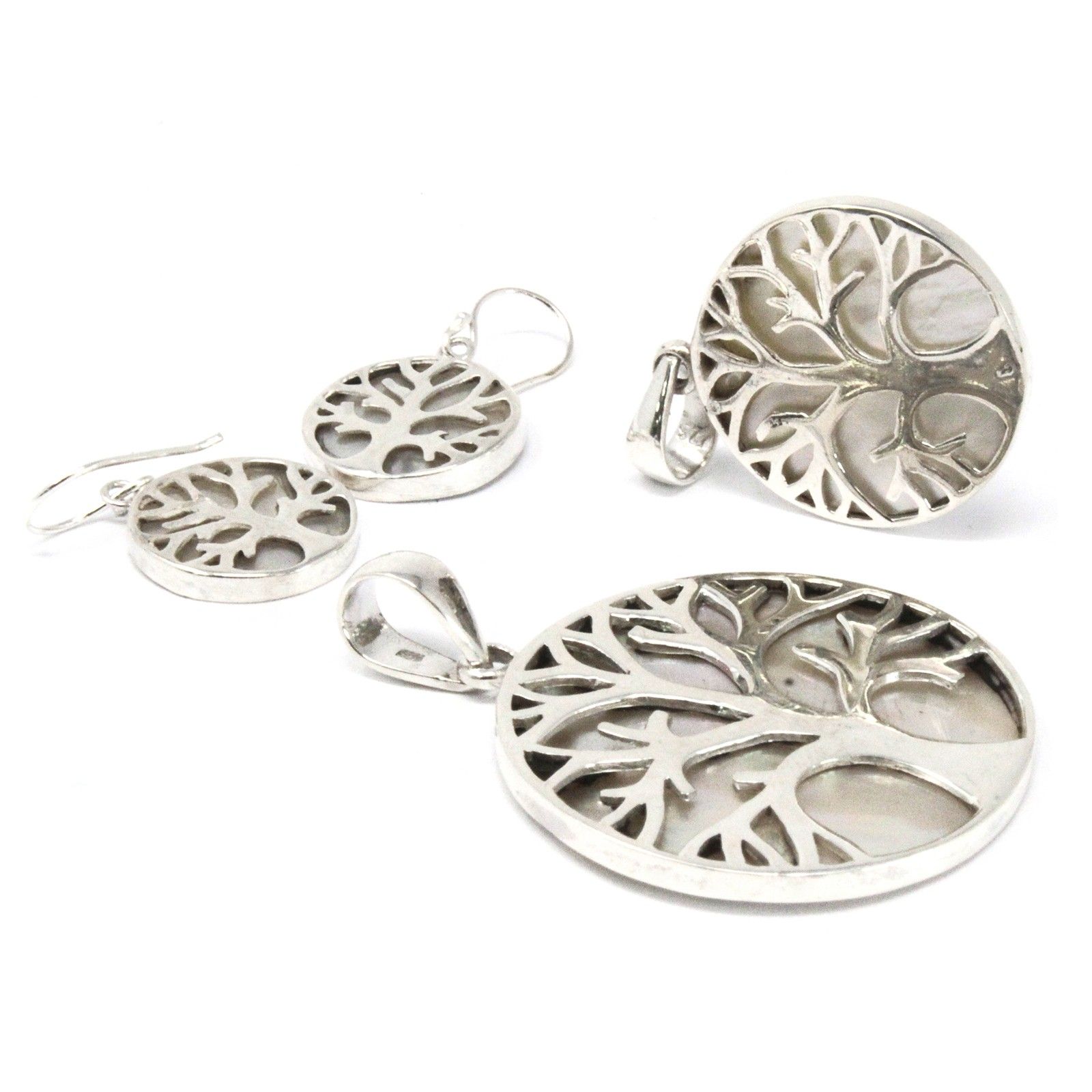 Colgante de Plata Árbol de la Vida 22mm - Madre Perla - Imagen 2