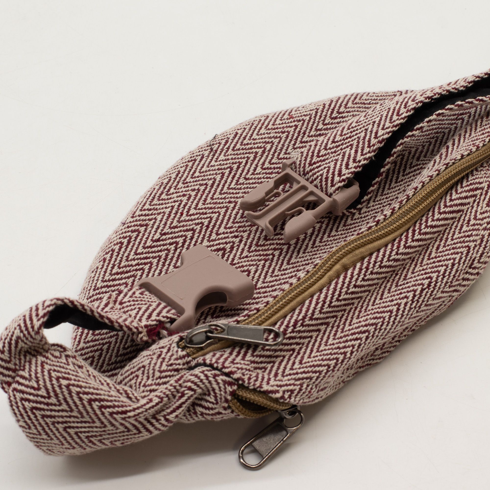 Bolso Tipo Cinturón de Estilo Cáñamo y Algodón (o Riñonera) - Vino - Imagen 2