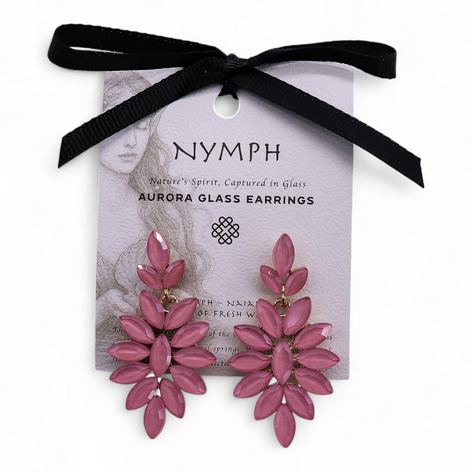 Pendientes de Cristal Vintage - Largo - Cuarzo Rosa - Imagen 5
