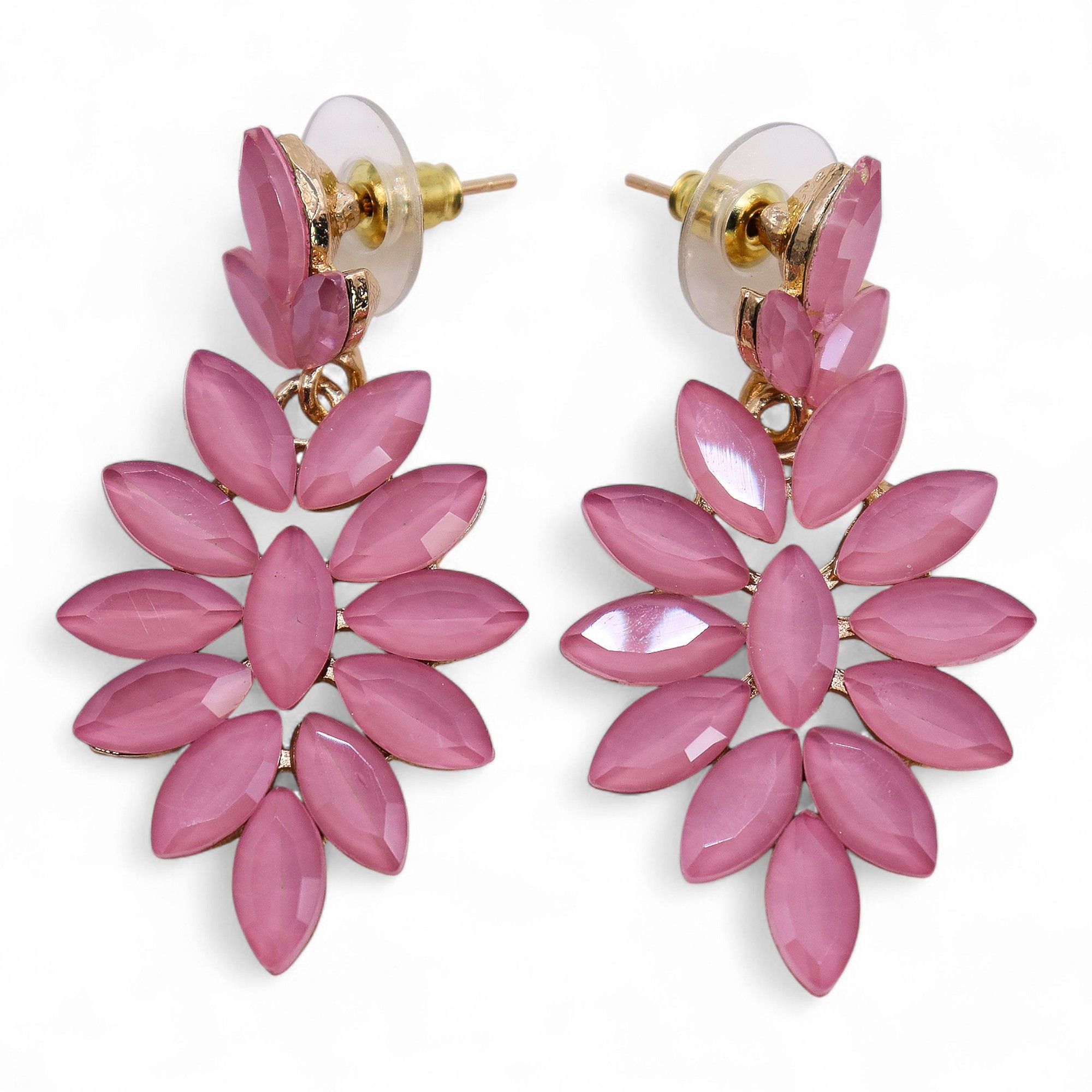 Pendientes de Cristal Vintage - Largo - Cuarzo Rosa - Imagen 4