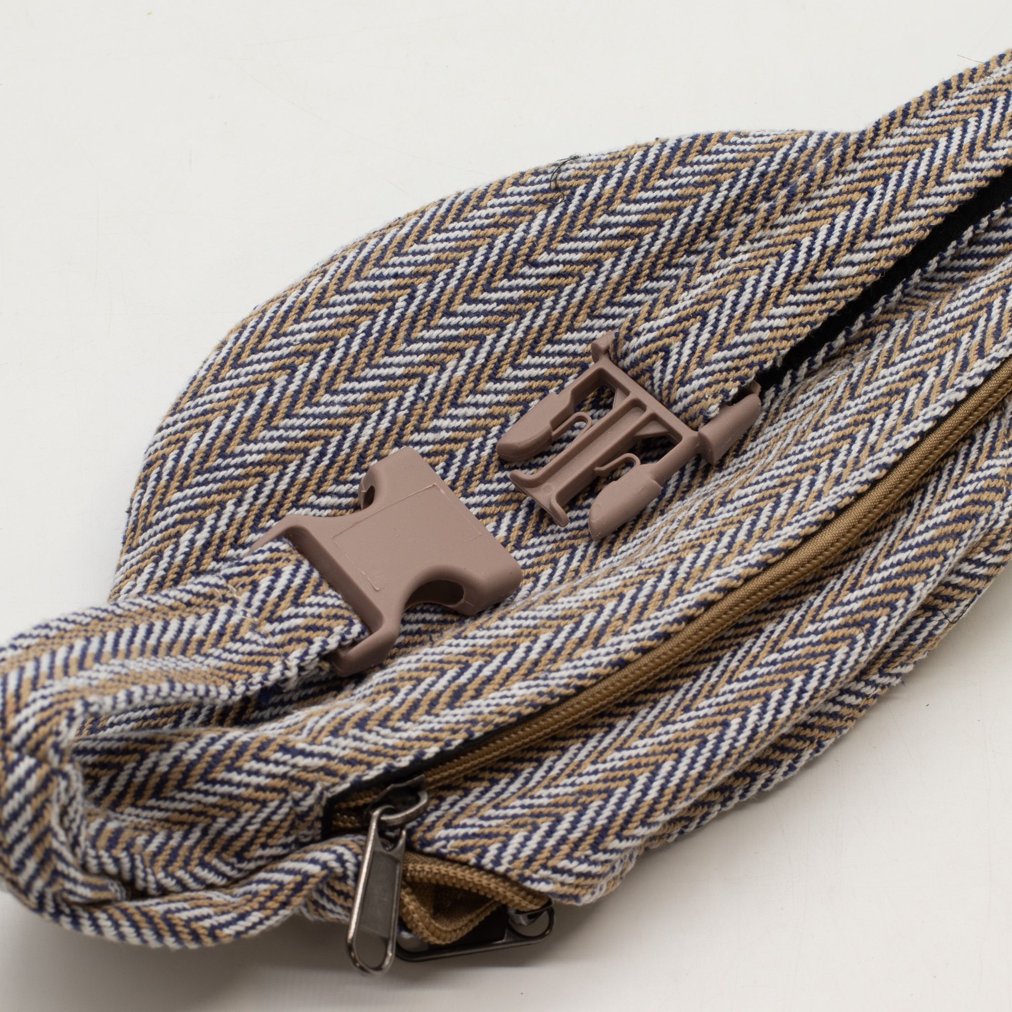 Bolso Tipo Cinturón de Estilo Cáñamo y Algodón (o Riñonera) - Azul - Imagen 8