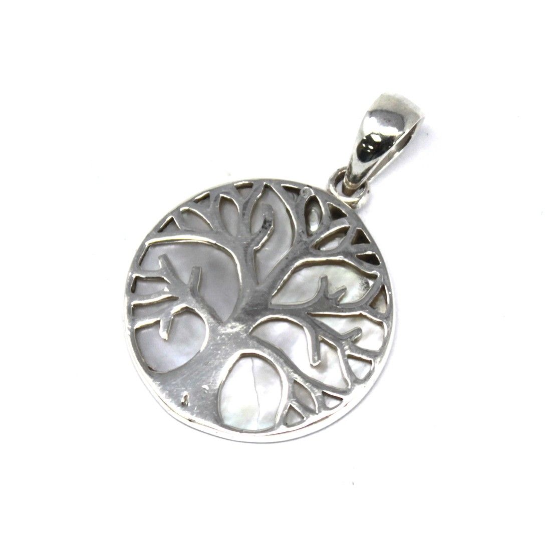 Colgante de Plata Árbol de la Vida 22mm - Madre Perla - Imagen 3